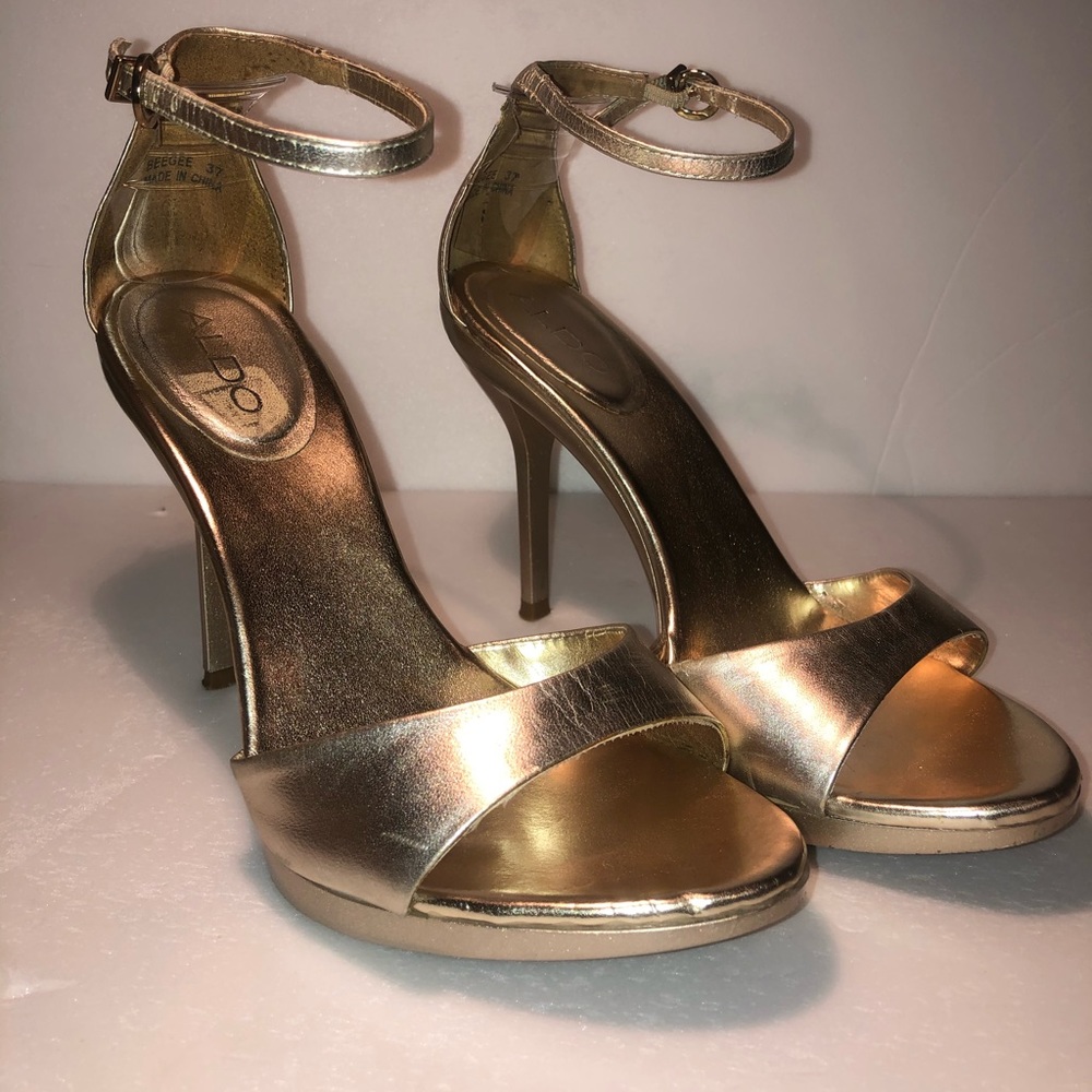 Aldo gold high heel sandals